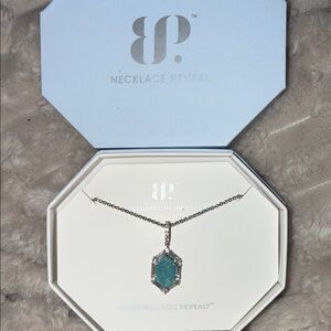 BP Silver Necklace with Teal Pendant